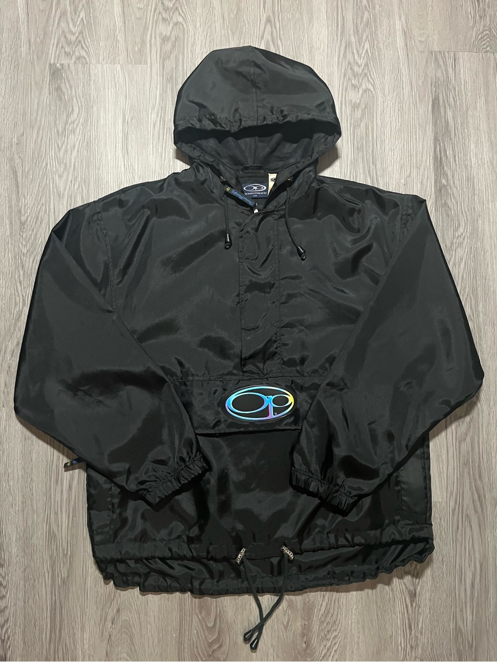 Vintage Ocean Pacific OP pullover quarter zip windbreaker hooded jacket Surf